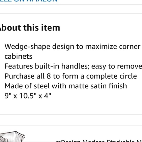 Inter design Lazy Susan Cabinet Bin wire basket - Picture 5 of 8